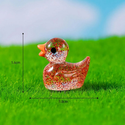 50 KOM. Mini patke sa šljokicama Minijaturne patke od smole Dekoracija stola Slatke figurice Vilinski vrtni dodaci Kućni dekor DIY kućica za lutke