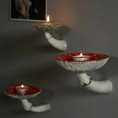 Viseća polica s gljivama Čudovit plutajući stalak za rukotvorine od smole Zidni rustikalni rukotvorini od smole Zidni ukrasi za spavaću sobu Dnevni boravak