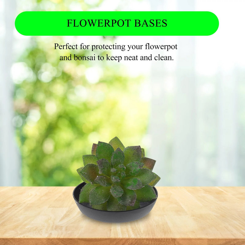 30db Virág vizes tálca csepegtető tálcák csészealjak Vetőtartó tálcák Kerek virágcserép csepegtető serpenyők Edények Tányérok Fekete fehér 7cm