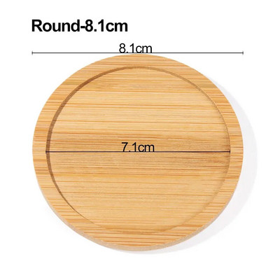 1PC Jednostavna bambusova drvena ladica Okrugli kvadratni šesterokutni stalak za teglice za cvijeće Stalak za sukulente Držač za bonsai Kućni dekor Poklon za vrt