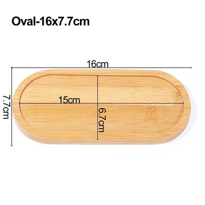 1PC Jednostavna bambusova drvena ladica Okrugli kvadratni šesterokutni stalak za teglice za cvijeće Stalak za sukulente Držač za bonsai Kućni dekor Poklon za vrt