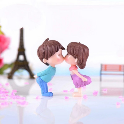 1 set crtanih figurica od smole za lijepe parove, minijature, vilinski vrt, uređenje doma, stol, vrt, ukrasni obrt