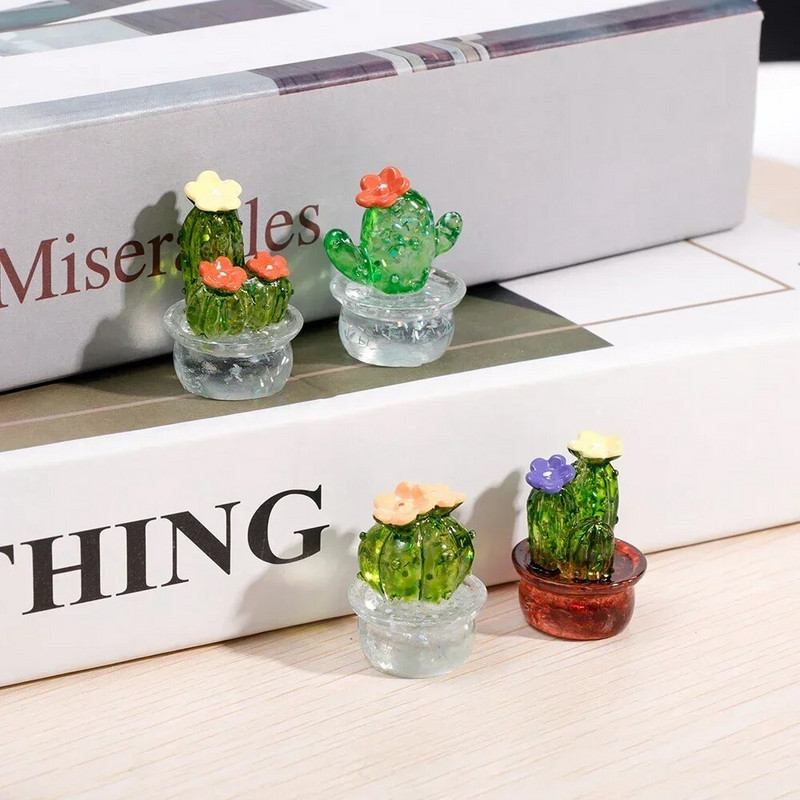 Figurine creative de cactus, ornamente din rășină, ornamente decorative pentru bonsai, ornamente de birou, accesorii pentru decorarea casei pentru mașină
