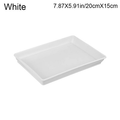 1Pcs Pravokutna posuda za cvjetne posude Tanjurići za biljke Tanjurići za kapanje Plastični tanjurići za unutarnje vanjske vrtne posude za biljke Smeđa Bijela Crna