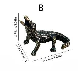 Antikne brončane minijaturne figurice krokodila Vintage mjedena mini statua aligatora Stolni ukrasi Kućni feng shui ukrasni rukotvorini
