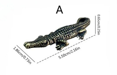Antikne brončane minijaturne figurice krokodila Vintage mjedena mini statua aligatora Stolni ukrasi Kućni feng shui ukrasni rukotvorini
