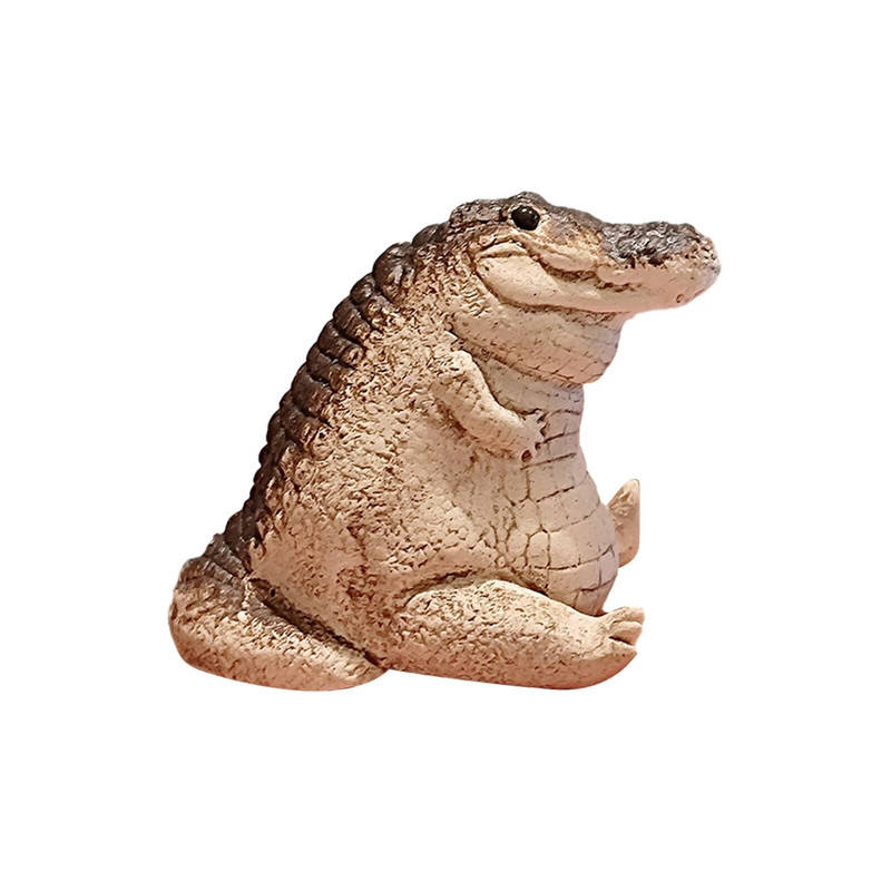 Loomingulised loomad Skulptuur Käsitöötara tagaaed Armas soliidne krokodilliaia kuju Vastupidav kunstkujuke tagaaia parkidesse
