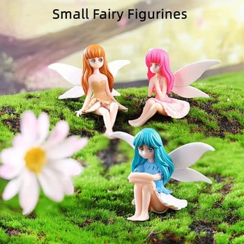 4 τμχ/σετ Fairy Garden Accessories Κουκλόσπιτο Στολίδι Λουλούδι Fairy Pixie Fly Wing Μινιατούρες Κορίτσι PVC ειδώλια
