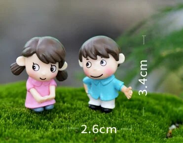 1 rinkinys Sweety Lovers Poros Kėdės Figūrėlės Miniatiūros Pasakų sodas Gnome Samanos Valentino dienos dovanos Dervos amatai Namų dekoravimas