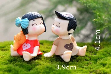 1 rinkinys Sweety Lovers Poros Kėdės Figūrėlės Miniatiūros Pasakų sodas Gnome Samanos Valentino dienos dovanos Dervos amatai Namų dekoravimas