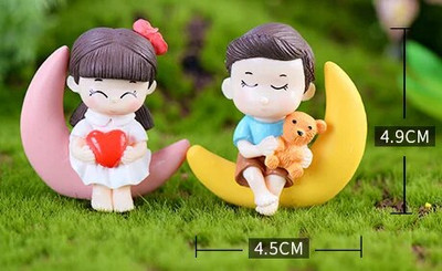 1 rinkinys Sweety Lovers Poros Kėdės Figūrėlės Miniatiūros Pasakų sodas Gnome Samanos Valentino dienos dovanos Dervos amatai Namų dekoravimas