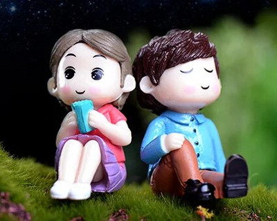 1 rinkinys Sweety Lovers Poros Kėdės Figūrėlės Miniatiūros Pasakų sodas Gnome Samanos Valentino dienos dovanos Dervos amatai Namų dekoravimas