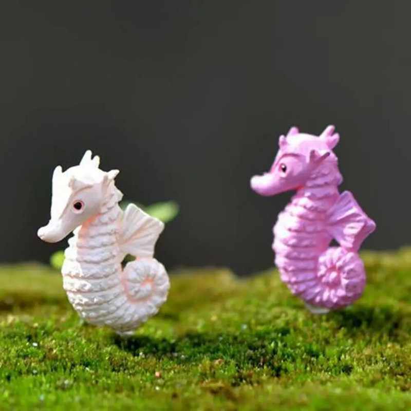 4 db Tengeri ló figurák Minitúrák Csendes-óceán Atlanti-óceán Hippokampusz Modell Szobor Barkácsolás Gyanta Kézműves Bonsai Dekoráció