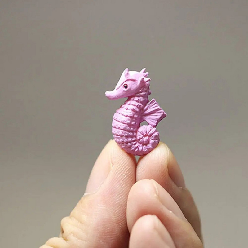 4 db Tengeri ló figurák Minitúrák Csendes-óceán Atlanti-óceán Hippokampusz Modell Szobor Barkácsolás Gyanta Kézműves Bonsai Dekoráció