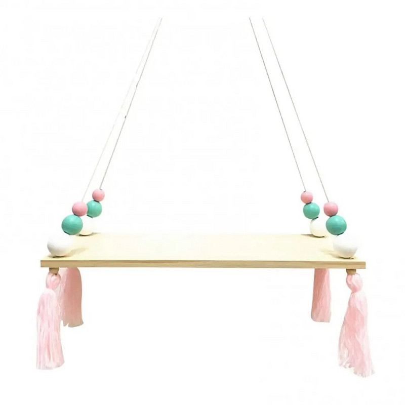 Zidni ukrasi za spavaću sobu Kuglice s resicama Privjesak Drvena ploča Polica za pohranu Stalak za fotografije Rekviziti za dječje sobe Dekoracija dječjih soba