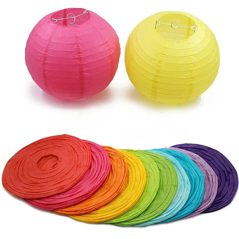 4/6/8/10/12/14/16 colių apvalūs kiniški popieriniai žibintai gimtadienio vestuvėms dekoro dovana, rankdarbiai, pasidaryk pats, pakabinamas baliukas, vakarėlio reikmenys