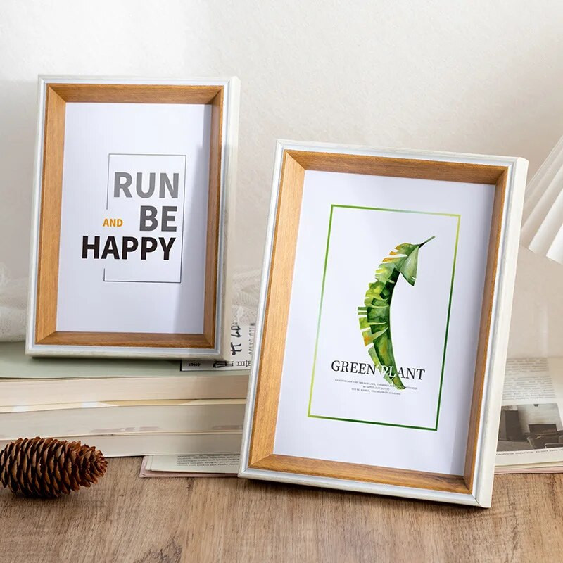 Prirodni drveni okvir za fotografije Dekoracija doma Okviri za fotografije za slike Zidni okvir za slike Dekoracija za radnu površinu Pravokutni okvir