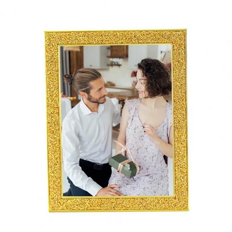 Modernus nuotraukų rėmelis Neslystantis nuotraukų rėmelis Prabangus kraštinis nuotraukų rėmelis Blizgus galvanizuotas nerūdijančio plieno neslystantis stovas