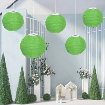 Πολύχρωμο φανάρι 12 ιντσών Αδιάβροχο Εορταστικό Διακόσμηση Εξωτερικού Κήπου Νάιλον Στρογγυλό Κρεμαστό Ηλιακό Φανάρι LED