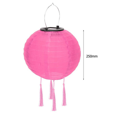 12 inčni šareni fenjer Vodootporan vanjski vrtni ukras Blagdanske potrepštine Najlonski okrugli viseći LED solarni fenjer