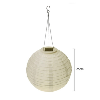 12 inčni šareni fenjer Vodootporan vanjski vrtni ukras Blagdanske potrepštine Najlonski okrugli viseći LED solarni fenjer