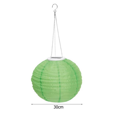 12 inčni šareni fenjer Vodootporan vanjski vrtni ukras Blagdanske potrepštine Najlonski okrugli viseći LED solarni fenjer