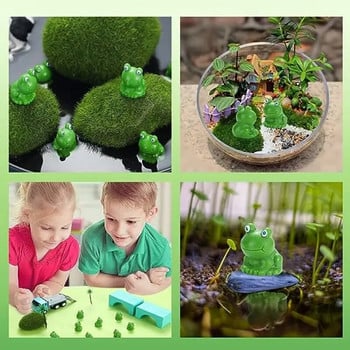 50 бр. Mini Frog Garden Decor Фигурки на зелена жаба Миниатюрен домашен декор Малки пластмасови жабки Fairy Garden Decor