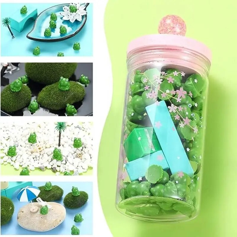 50 kom Mini žaba vrtni dekor Zelene figurice žabe Minijaturni kućni dekor Sićušne plastične žabe vilinski vrtni dekor