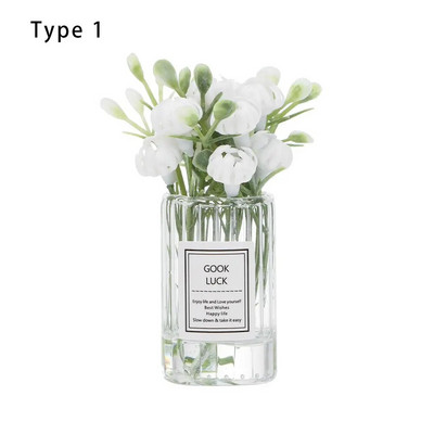 1:12 Kućica za lutke Vaza za cvijeće Dodaci za lutke Ružičasta ruža Bijeli jasmin Mini cvjetni aranžman