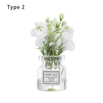 1:12 Kućica za lutke Vaza za cvijeće Dodaci za lutke Ružičasta ruža Bijeli jasmin Mini cvjetni aranžman