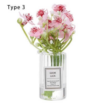 1:12 Kućica za lutke Vaza za cvijeće Dodaci za lutke Ružičasta ruža Bijeli jasmin Mini cvjetni aranžman