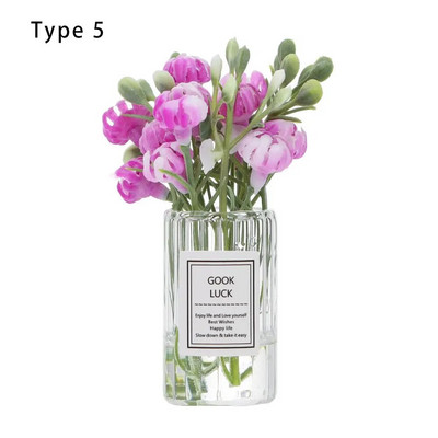 1:12 Kućica za lutke Vaza za cvijeće Dodaci za lutke Ružičasta ruža Bijeli jasmin Mini cvjetni aranžman