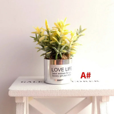 1:12 Mini cserepes növény virágok cserepes babaház miniatűr tündérkert dísz babaház dekoráció bonsai modell gyerek játék