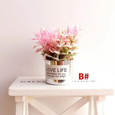 1:12 Mini cserepes növény virágok cserepes babaház miniatűr tündérkert dísz babaház dekoráció bonsai modell gyerek játék