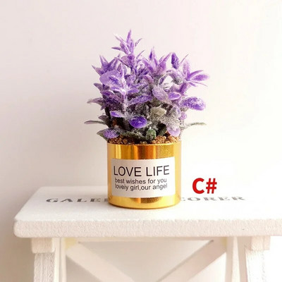 1:12 Mini cserepes növény virágok cserepes babaház miniatűr tündérkert dísz babaház dekoráció bonsai modell gyerek játék