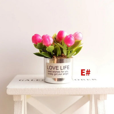 1:12 Mini cserepes növény virágok cserepes babaház miniatűr tündérkert dísz babaház dekoráció bonsai modell gyerek játék