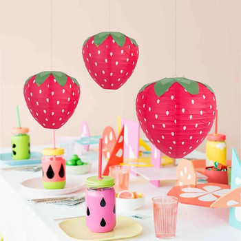 3D ягодов хартиен фенер Сгъваем висящ фенер Орнамент с плодова тема Парти Детски ден Фенер със специална форма Baby Shower