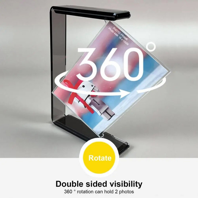 Fotoraam, sile pind, läbipaistev fotohoidik, mis ei purune kergesti akrüülist kahepoolselt pöörleva fotoraamiga majapidamises