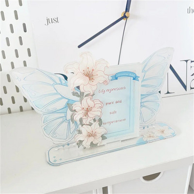 Držač za fotografije Stalak za zaslon Zaštita za fotografije Okvir za foto kartice Dekoracija za radnu površinu Navlaka za kartice Slatki 3 inčni slatki leptir Akril