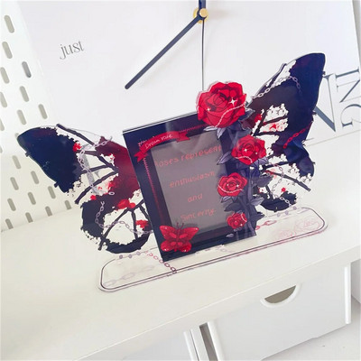 Držač za fotografije Stalak za zaslon Zaštita za fotografije Okvir za foto kartice Dekoracija za radnu površinu Navlaka za kartice Slatki 3 inčni slatki leptir Akril