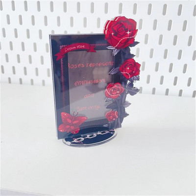 Držač za fotografije Stalak za zaslon Zaštita za fotografije Okvir za foto kartice Dekoracija za radnu površinu Navlaka za kartice Slatki 3 inčni slatki leptir Akril