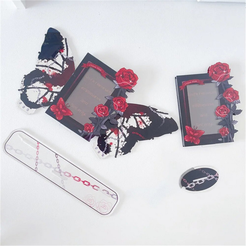 Držač za fotografije Stalak za zaslon Zaštita za fotografije Okvir za foto kartice Dekoracija za radnu površinu Navlaka za kartice Slatki 3 inčni slatki leptir Akril