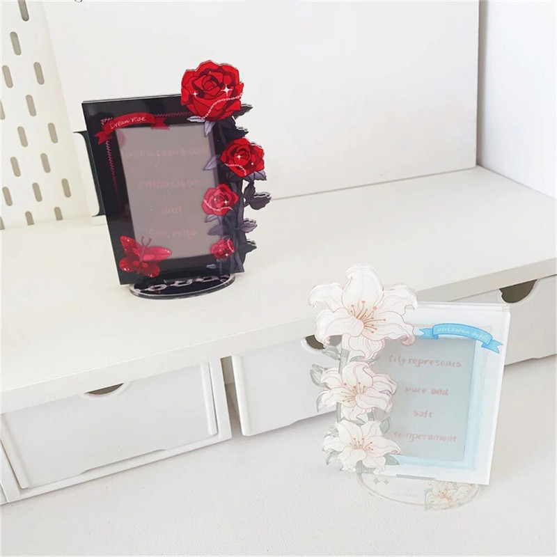 Držač za fotografije Stalak za zaslon Zaštita za fotografije Okvir za foto kartice Dekoracija za radnu površinu Navlaka za kartice Slatki 3 inčni slatki leptir Akril