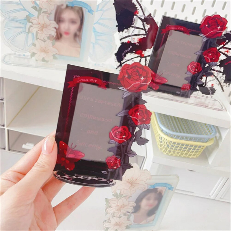 Držač za fotografije Stalak za zaslon Zaštita za fotografije Okvir za foto kartice Dekoracija za radnu površinu Navlaka za kartice Slatki 3 inčni slatki leptir Akril
