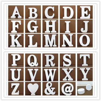 8cm/3,15inch Ξύλινα γράμματα Διακόσμηση Λευκά Ξύλινα Γράμματα και Αριθμοί Σπίτι Διακόσμηση Γάμου DIY Προσωποποιημένο σχέδιο ονόματος
