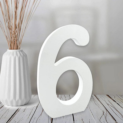 8 cm/3,15 hüvelykes fabetűs dekoráció fehér fabetűkkel és számokkal Otthoni esküvői dekoráció barkácsolás, személyre szabott névtervezés