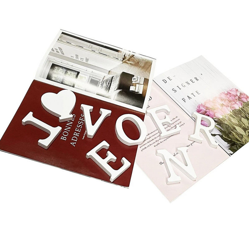 8 cm/3,15 hüvelykes fabetűs dekoráció fehér fabetűkkel és számokkal Otthoni esküvői dekoráció barkácsolás, személyre szabott névtervezés