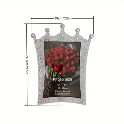 1kom 5x7 uokvireni stolni zaslon s dijamantskim ukrasima posut biserima za vjenčanice, vjenčanja, Majčin dan i Valentinovo
