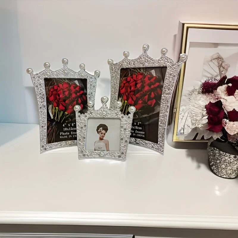 1kom 5x7 uokvireni stolni zaslon s dijamantskim ukrasima posut biserima za vjenčanice, vjenčanja, Majčin dan i Valentinovo