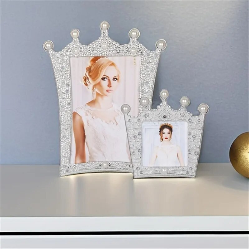 1kom 5x7 uokvireni stolni zaslon s dijamantskim ukrasima posut biserima za vjenčanice, vjenčanja, Majčin dan i Valentinovo